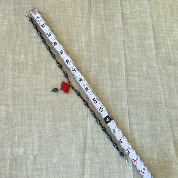 Handmade Artisan Pearl Necklace with Carved Fan Drop - Picture 8 of 8